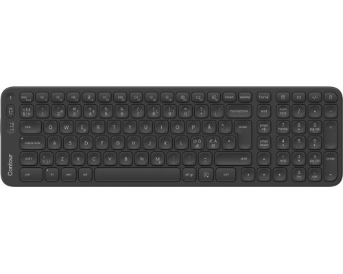 Contour Contour Design Contour Balance Mid-Size Keyboard Wireless Pan Nordic Layout, Wireless, RF Wireless + Bluetooth, Scissor key switch, QWERTY, Black
