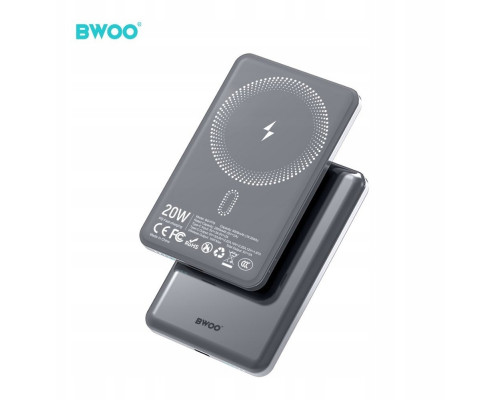 BWOO P80  PD 20W 10000 mAh with cable USB-C and with display black