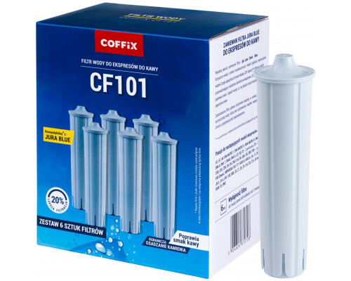 Coffix Filtry wody do ekspresu Jura (zamienniki) COFFIX CF101  Opakowanie 6 szt.
