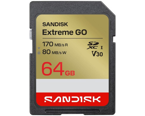 SD  SanDisk Extreme GO SDXC 64 GB UHS-I/U3 V30 (SDSDXGN-064G-GNCIN)