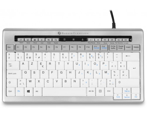 BakkerElkhuizen S-board 840 klawiatura Biuro USB QWERTY British English Jasny Szary, Biały (3066132)