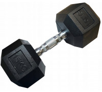 Kubisport Hantla Jednoręczna Sześciokątna Gumowana Ciężarek Solidny 15 kg (Kub_05-CB15HEX)