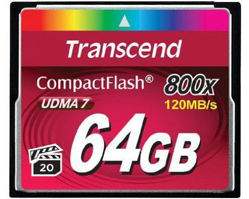 SD  Transcend 800x Compact Flash 64 GB  (TS64GCF800)