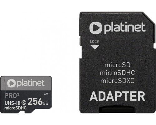 SD  Platinet Pro MicroSDHC 256 GB Class 10 UHS-III/U3 A2  (PMMSDX256UIII)