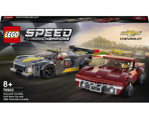 LEGO Speed Champions Samochód wyścigowy Chevrolet Corvette C8.R i 1968 Chevrolet Corvette (76903)