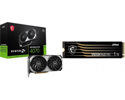 *RTX4070 MSI GeForce RTX 4070 VENTUS 2X E 12G OC + Spatium M480 Pro 1TB M.2 2280 PCI-E x4 Gen4 NVMe