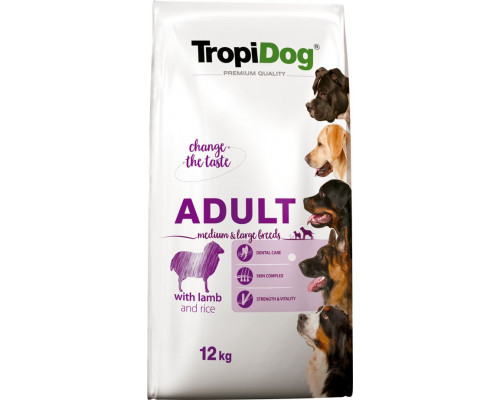TropiDog TROPIDOG premium adult medium & large breed lamb with rice 12kg