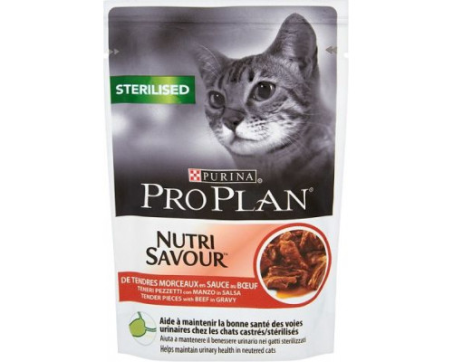 Purina Pro Plan Sterilised Nutrisavor Beef 10x85g