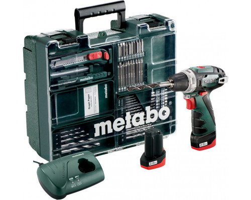 Metabo PowerMaxx BS Basic Set 10.8 V drill driver, 2 x 2 Ah battery