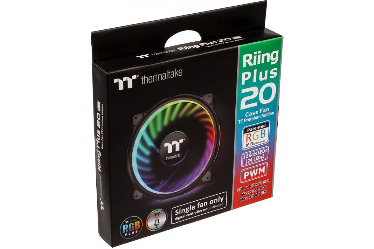 thumbnail image 2 of Thermaltake Riing Plus 20 RGB Case Fan TT Premium Edition PWM Hűtő 2 of 13