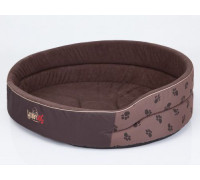 Hobbydog Foam bed - Light brown with paws R2