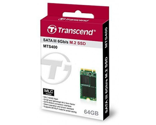 SSD 64GB SSD Transcend MTS400 64GB M.2 2242 SATA III (TS64GMTS400S)