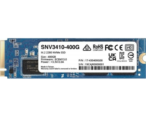 SSD 400GB SSD Synology SNV3410 400GB M.2 2280 PCI-E x4 Gen3 NVMe (SNV3410-400G)
