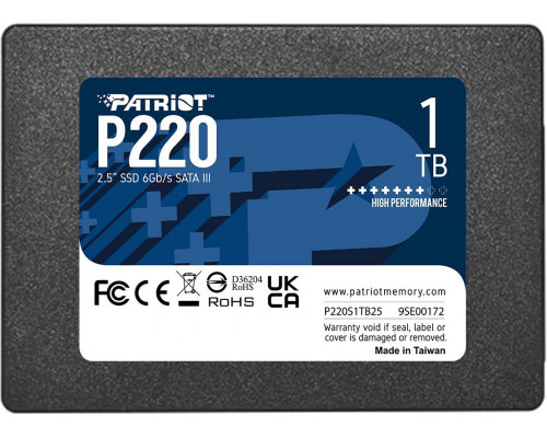 SSD 1TB SSD Patriot P220 1TB 2.5" SATA III (P220S1TB25)
