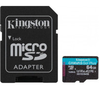 Kingston Canvas Go! Plus MicroSDXC 64 GB Class 10 UHS-I/U3 A2 V30 (SDCG3/64GB)