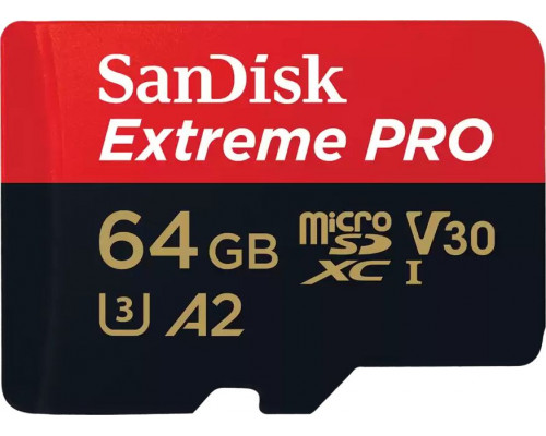 SanDisk Extreme PRO MicroSDXC 64 GB Class 10 UHS-I/U3 A2 V30 (SDSQXCU-064G-GN6MA)