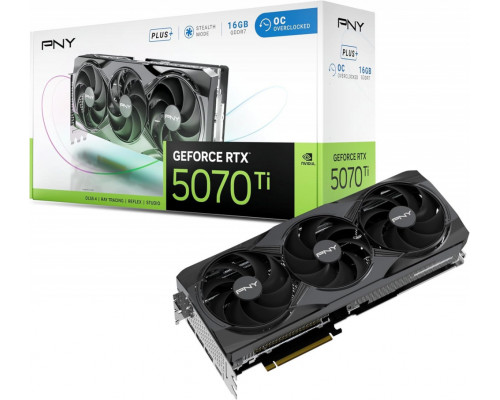 PNY GeForce RTX 5070 Ti Overclocked Triple Fan Plus 16GB GDDR7 DLSS4 (VCG5071T16TFXPB1-O)