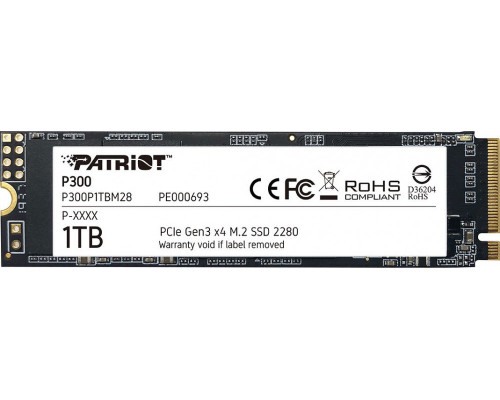 SSD Patriot P300 1TB M.2 2280 PCI-E x4 Gen3 NVMe (P300P1TBM28)