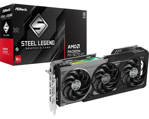 ASRock Radeon RX 9070 XT Steel Legend Dark 16GB GDDR6 (RX9070XT SLD 16G)