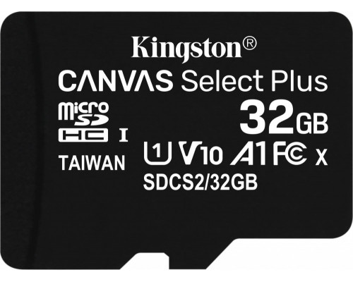 Kingston Canvas Select Plus MicroSDHC 32 GB Class 10 UHS-I/U1 A1 V10 (SDCS2/32GB)