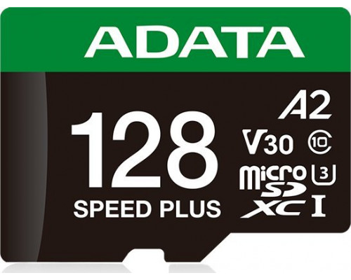 ADATA Speed Plus MicroSDXC 128 GB Class 3 UHS-I/U3 A2 V30 (UD128GUI3V30A2SP-RA1)