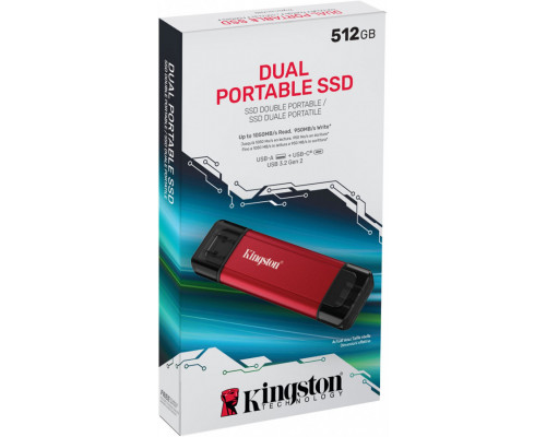 SSD Kingston Dual Portable 512GB Red (SPSD/512GB)