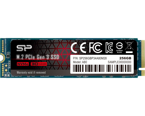 Silicon Power A80 SSD Drive 256GB M.2 2280 PCI-E Gen 3x4 NVMe (SP256GBP34A80M28)