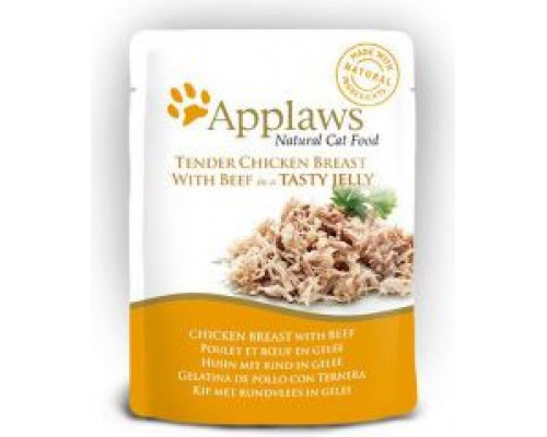 APPLAWS Sachet Chicken breast with beef in jelly - 5x70g