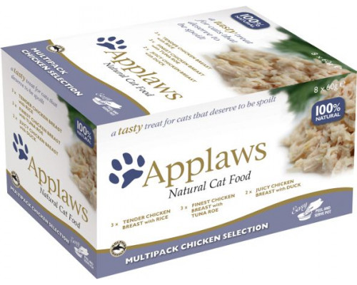 APPLAWS CAT BOWL 8x60g MULTIPAK CHICKEN 