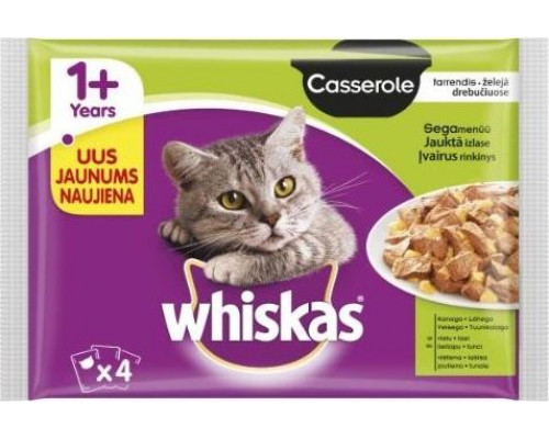 Whiskas Visavertis ėdalas suaugusioms katėms "Whiskas" casserole įvairūs, rinkinys (4x85 g)x2