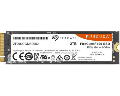 SSD 2TB SSD Seagate Firecuda 520 2TB M.2 2280 PCI-E x4 Gen4 NVMe (ZP2000GM3A002)