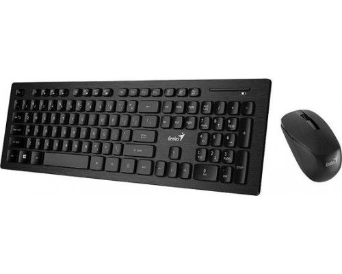 Keyboard + mouse Genius Slimstar 8008 / Bezdrátový set 2.4GHz mini receiver / USB / černá / CZ + SK layout