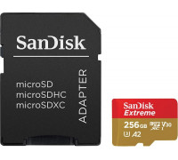 SanDisk Extreme XC 256GB, 160MB/s C10 UHS-I U5, V30, A2 + SD ADAP. + Rescue Pro Deluxe (SDSQXA1-256G-GN6MA)