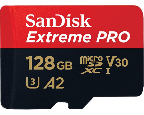 SanDisk Extreme Pro XC 128GB, 170MB/s, C10 UHS-I U3, V30, A2 + SD ADAP. + Rescue Pro Deluxe (SDSQXCY-128G-GN6MA)