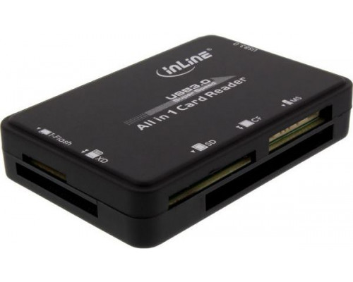External InLine Reader, USB 3.0, Black (76631C)