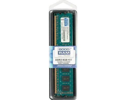 GoodRam DDR3 memory, 8 GB, 1333MHz, CL9 (GR1333D364L9 / 8G)