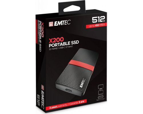 Emtec X200 512GB external hard drive black-red (ECSSD512GX200)