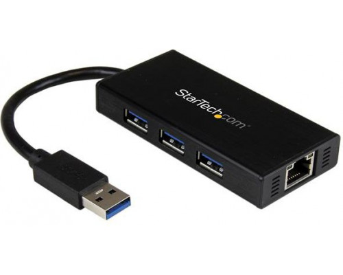 HUB USB StarTech 3 porty USB 3.0 + Ethernet (ST3300GU3B)