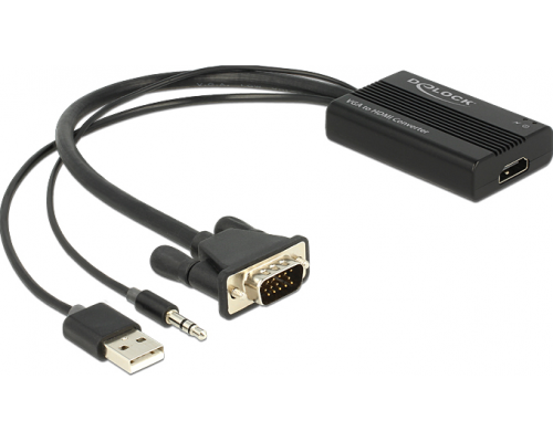 Delock D-Sub (VGA) - HDMI + USB-A + MiniJack 3.5mm 0.2m (62597)