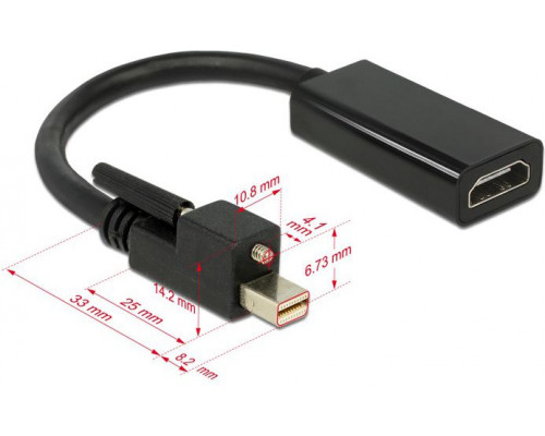 Delock Displayport Adapter Delock mini DP -> HDMI St/Bu 4K +Schraub - 62640