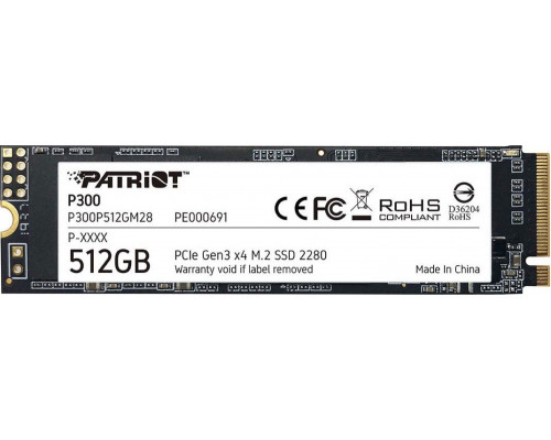 SSD 1TB SSD Patriot P300 1TB M.2 2280 PCI-E x4 Gen3 NVMe (P300P1TBM28)