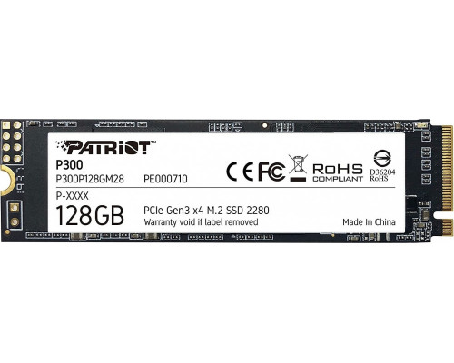 SSD 128GB SSD Patriot P300 128GB M.2 2280 PCI-E x4 Gen3 NVMe (P300P128GM28)