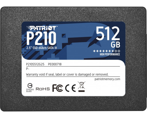 SSD 512GB SSD Patriot P210 512GB 2.5" SATA III (P210S512G25)