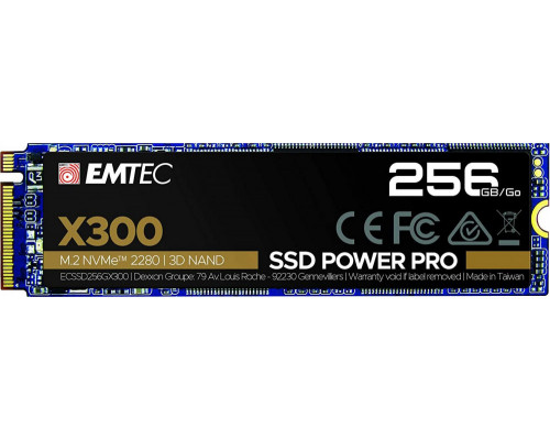 Emtec X300 M.2 SSD Power Pro 256GB Solid State Drive (M.2 2280, NVMe PCIe Gen 3.0 x4)