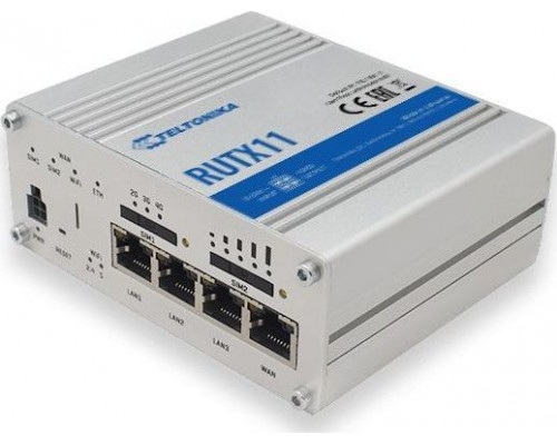 Teltonika RUTX11000000 wireless router (3G / 4G / LTE SIM, 3G / 4G / LTE USB; 2.4 GHz, 5 GHz)