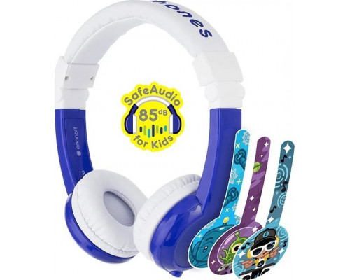 BuddyPhones Headphones for Children 3+ Explore 85dB with Mic Blue