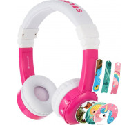 BuddyPhones InFlight 75/85 / 94dB Travel Headphones for Children 3+ Pink