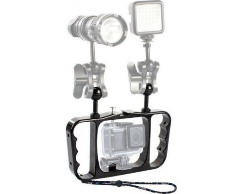 PULUZ aluminum two-handed diving mount for sports cameras