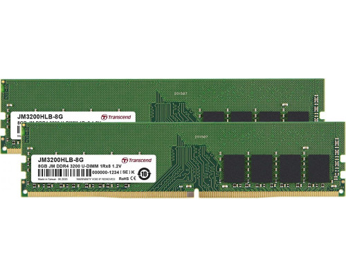Transcend JetRam, DDR4, 16 GB, 3200MHz, CL22 (JM3200HLB-16GK)