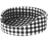 CHABA Dog Bed Oval 5 White Check 61x53x17